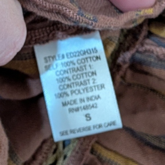 Aratta Silent Journey Boho Striped Floral Scarf Sleeve Blouse S Colorful - Picture 12 of 14